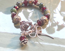 Load image into Gallery viewer, Ruby Zoisite with Silver Bracelet