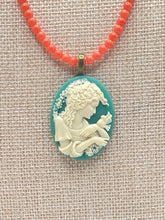 Cargar imagen en el visor de la galería, Cameo on Coral Necklace
