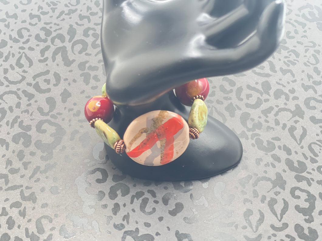 Green Kazuri Bracelet