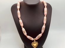 Load image into Gallery viewer, Pink on Brass Necklace
