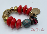 Chunky Red Saucer Bracelet