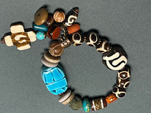 Load image into Gallery viewer, Turquoise Scarab Charms Bracelet
