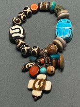 Load image into Gallery viewer, Turquoise Scarab Charms Bracelet
