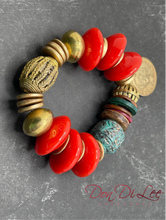 Load image into Gallery viewer, Chunky Red Saucer Bracelet
