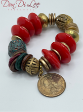 Load image into Gallery viewer, Chunky Red Saucer Bracelet
