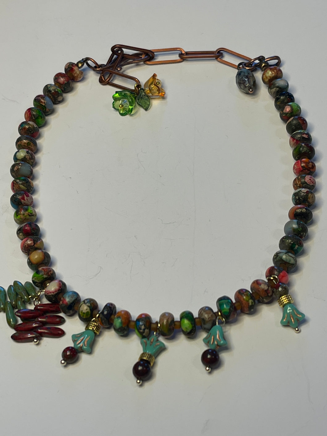 Multicolor Indian Agate Beads Necklace