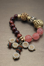 Load image into Gallery viewer, Pink Quartz Red Tiger Eye Bracelet
