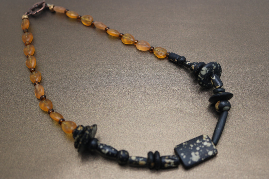 Speckled African Natural Beads Necklace