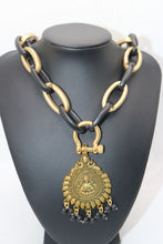 Load image into Gallery viewer, Acrylic Gold and Black Necklace
