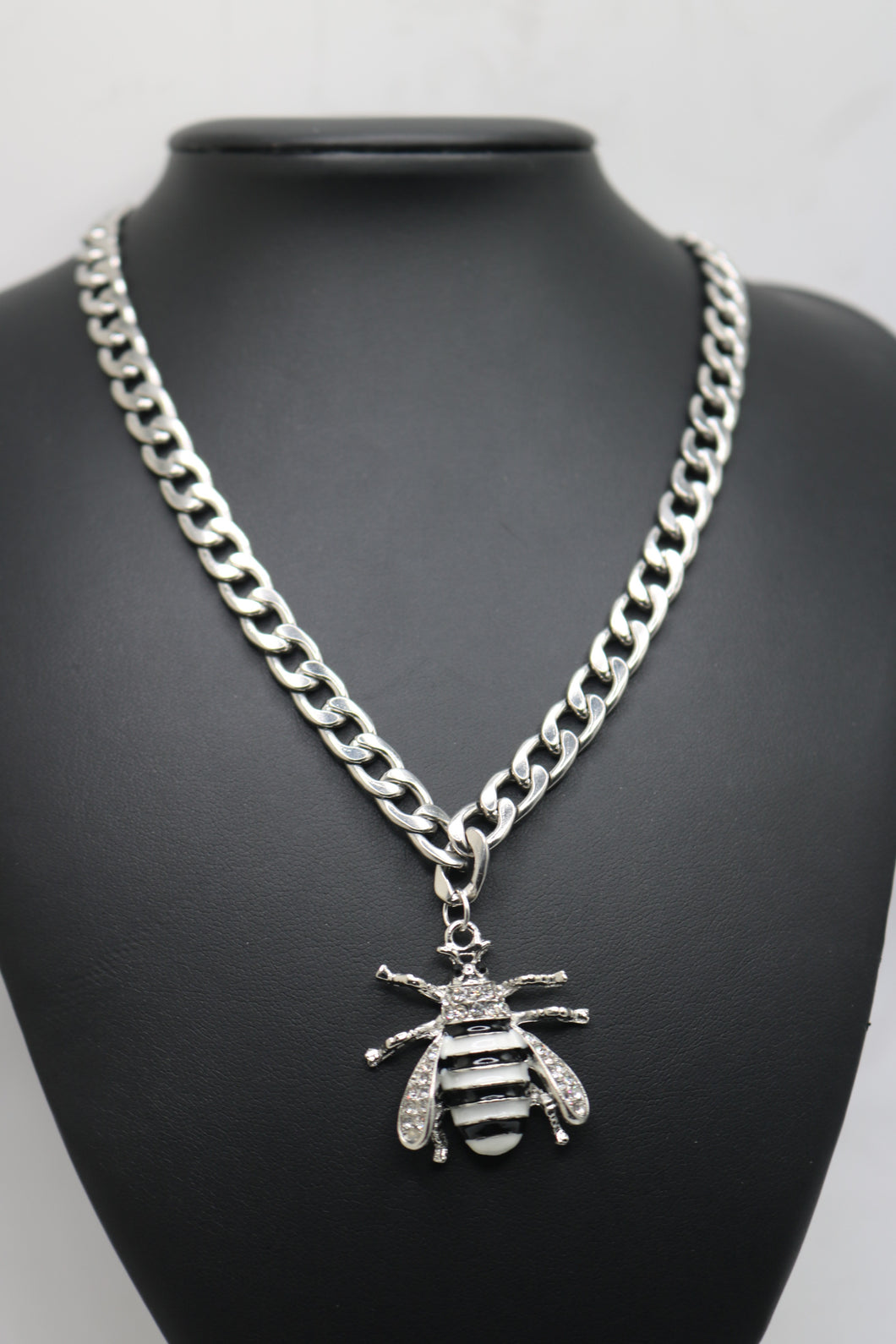 Bee Pendant on Cuban Link Chain
