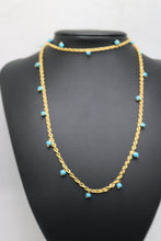 Cargar imagen en el visor de la galería, Turquoise Beads on Chain Necklace
