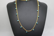 Cargar imagen en el visor de la galería, Turquoise Beads on Chain Necklace
