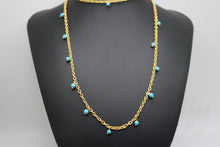 Cargar imagen en el visor de la galería, Turquoise Beads on Chain Necklace
