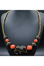 Load image into Gallery viewer, Bronze Kazuri Elephant Necklace
