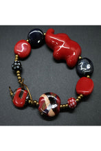 Load image into Gallery viewer, Red Elephant Kazuri Bracelet
