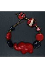 Load image into Gallery viewer, Red Elephant Kazuri Bracelet
