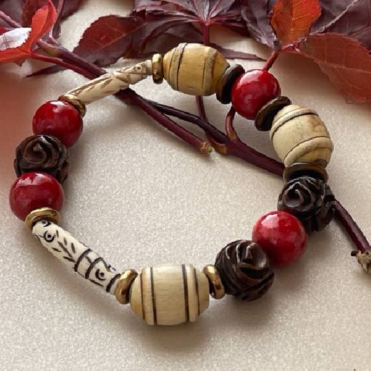 Cherries and Chocolate Bracelet