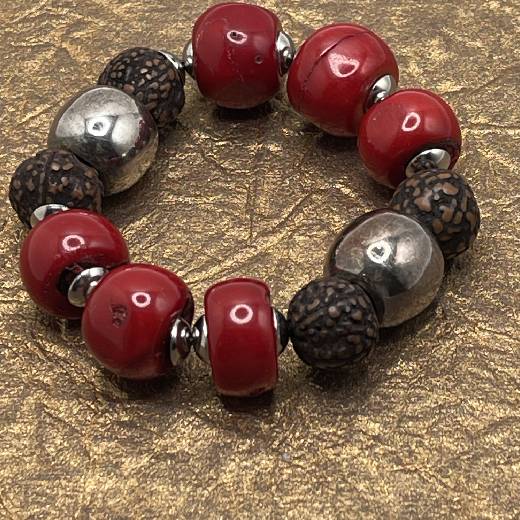 Coral Silver Bracelet