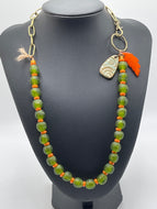 Krobo Beads and Orange Tagua
