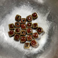 Maroon Square Ceramic Beads