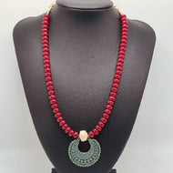 Magnificent Matador red colour glass rondele beads