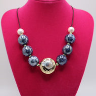 Pearls on Kazuri Necklace