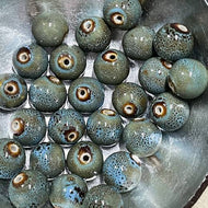 Teal Speckled Round Beads