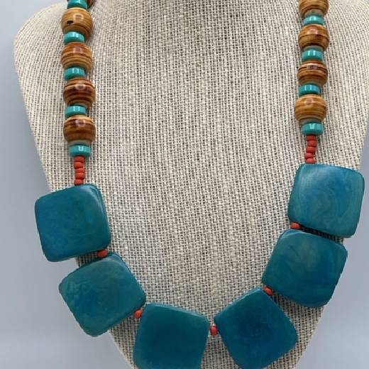 Turquoise Tagua Necklace