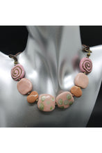 Load image into Gallery viewer, Peach and Pink Kazuri Necklace
