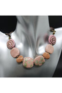 Peach and Pink Kazuri Necklace