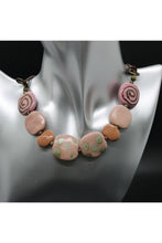 Load image into Gallery viewer, Peach and Pink Kazuri Necklace
