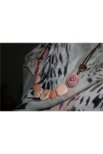 Load image into Gallery viewer, Peach and Pink Kazuri Necklace
